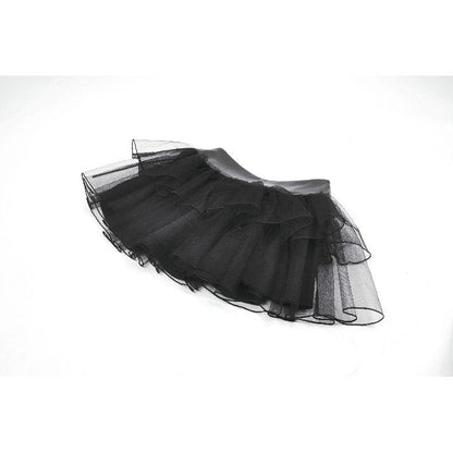 Dark in Love Bonded Tulle Layered Goth Mini Skirt in Black