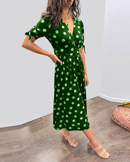 Nipa - Polka Dot V-Neck Dress