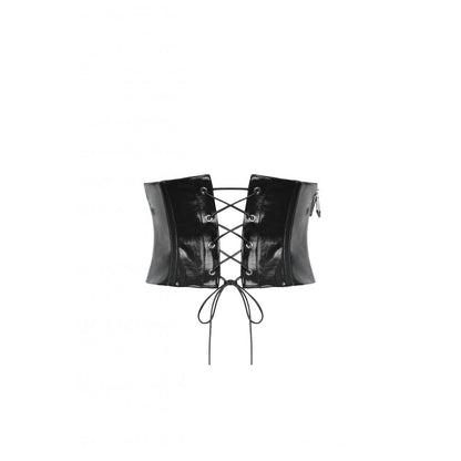 Dark in Lia Punk Love Patent Leather Waist Corset with Metal Accents