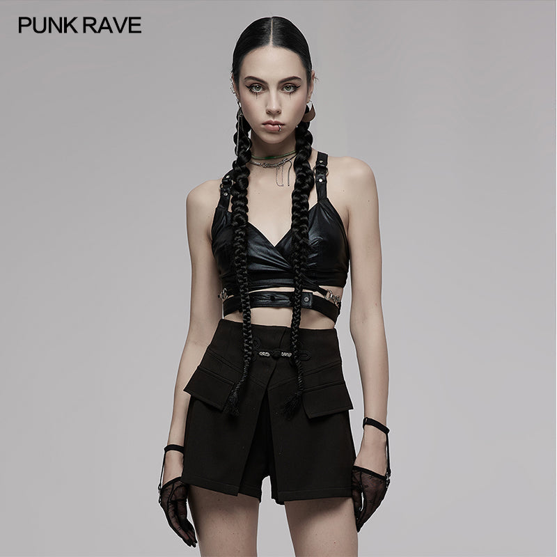 PUNK RAVE – Nyx Elastic Cross Strap Crop Top