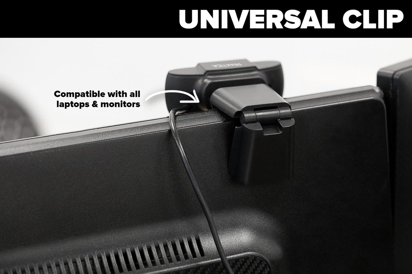 PRAKTICA HD USB-A Webcam with Built-in Noise Reduction Microphone