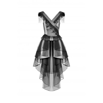 Dark in Love Seraphina Tiered Mesh & Ruffle Goth Layer Dress