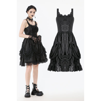 Dark in Love Shadow Lament Ruched Lolita Dress