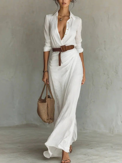 Thames Tailor | Lapel-Wrap Maxi Dress