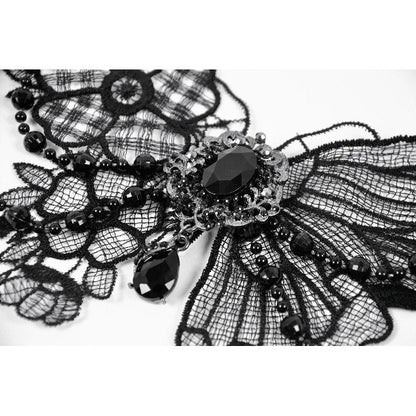 Dark in Love Lysandra Butterfly Lace Beaded Collar