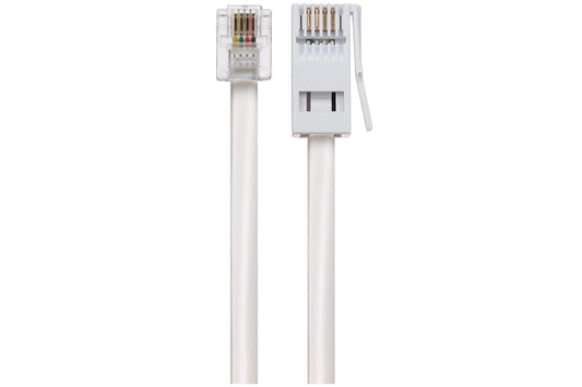 Maplin RJ11 to BT Plug BT- 431A Telephone Modem Cable - White, 3m