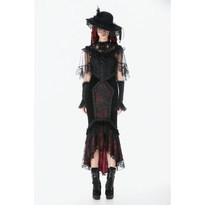 Dark in Love Morwenna Gothic Lace Ruffle Capelet