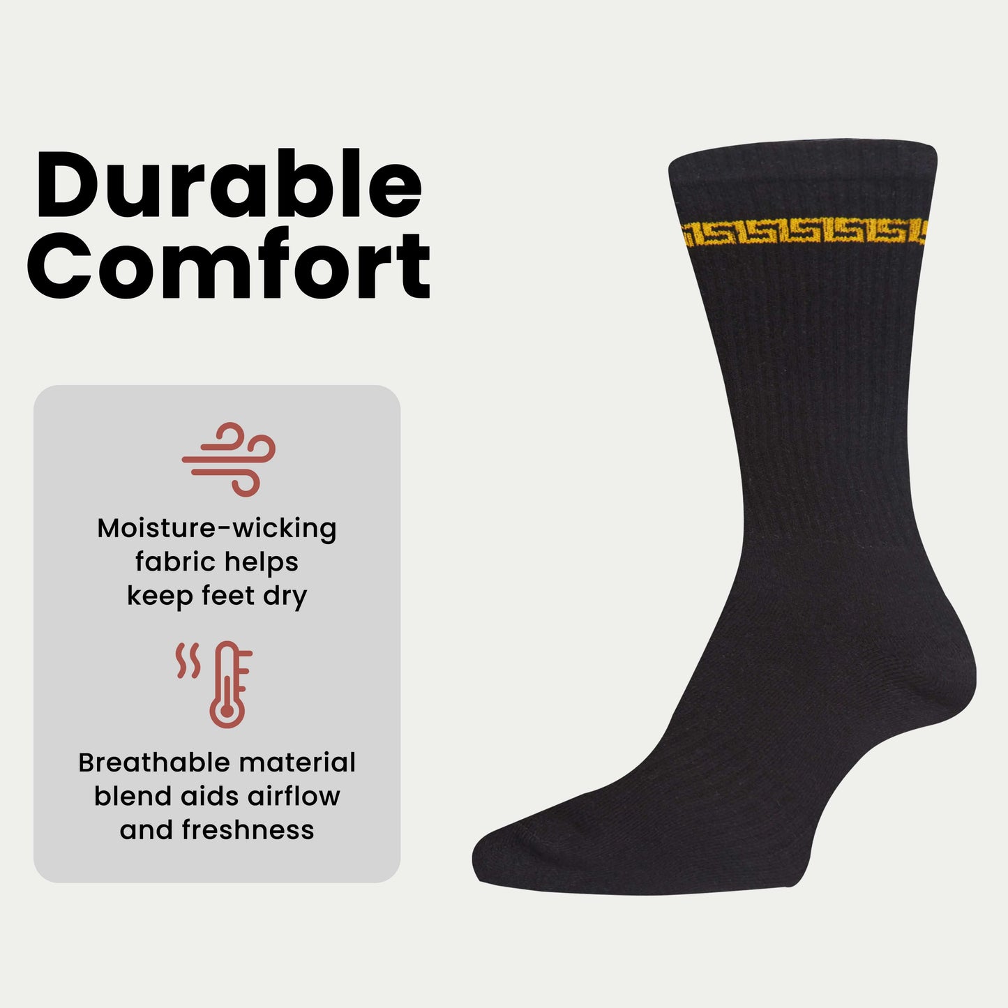 5 Pack Men's Greek Design Sparta Sport Socks Cotton Durable Blend for Sports Casual & Everyday Designer Wear by Sock Stack