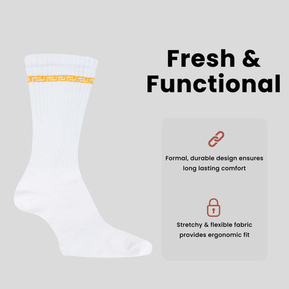 5 Pack Men's Greek Design Sparta Sport Socks Cotton Durable Blend for Sports Casual & Everyday Designer Wear by Sock Stack
