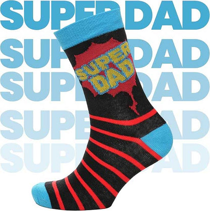 5 Pack Mens Cotton Rich Novelty Dad Socks Colourful Breathable Fun Gift for Fathers Day & Birthdays By Sock Stack