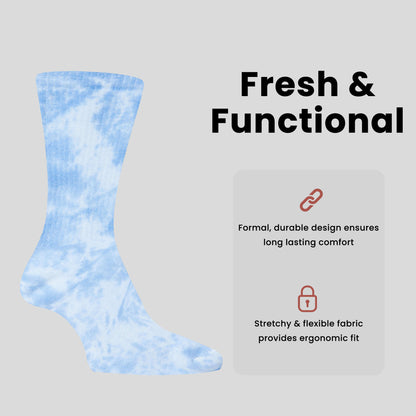 5 Pack Tie Dye Sport Socks Cotton Durable Blend for Casual & Everyday Designer Wear Unisex by Sock Stack