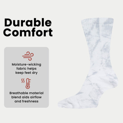5 Pack Tie Dye Sport Socks Cotton Durable Blend for Casual & Everyday Designer Wear Unisex by Sock Stack