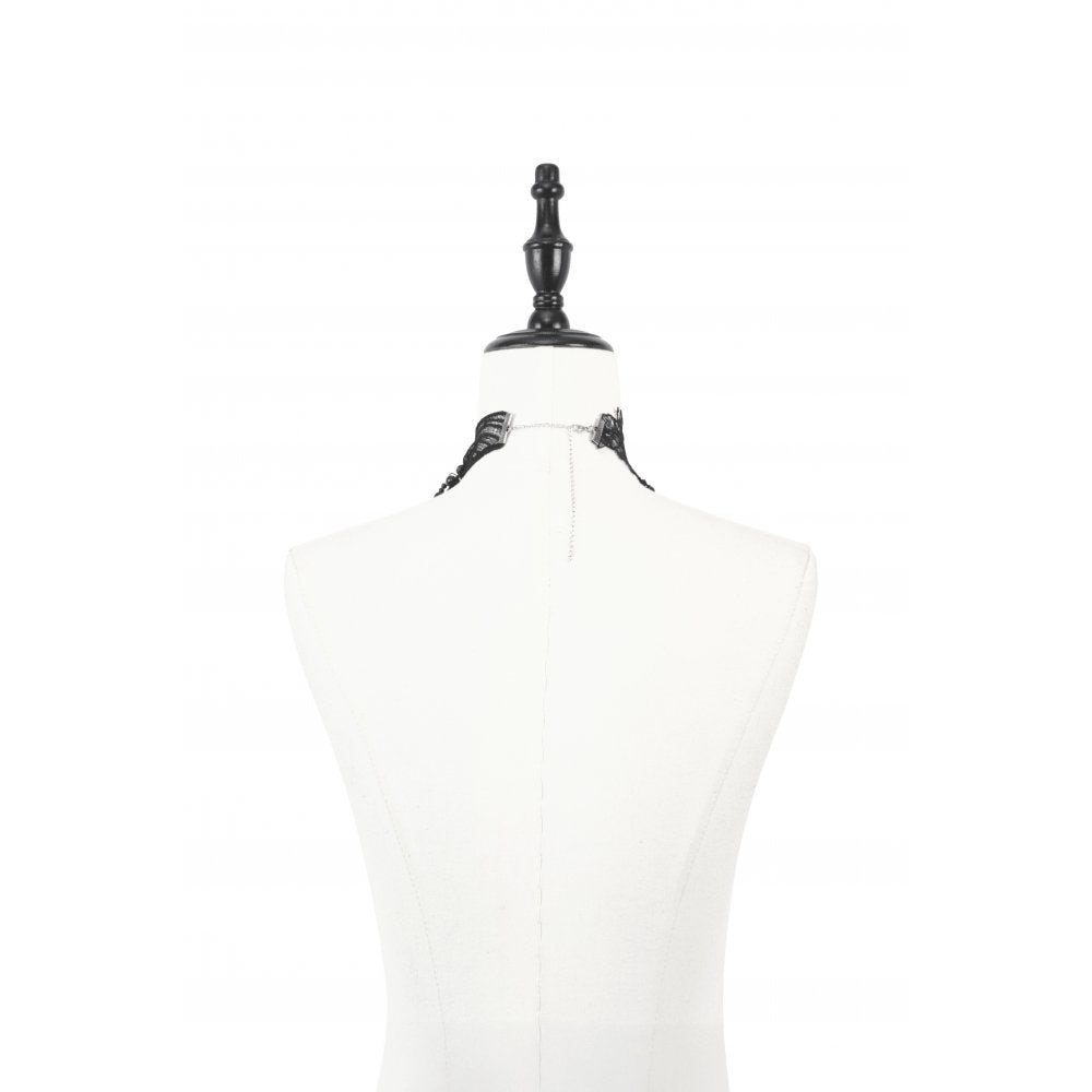 Dark in Love Lysandra Butterfly Lace Beaded Collar