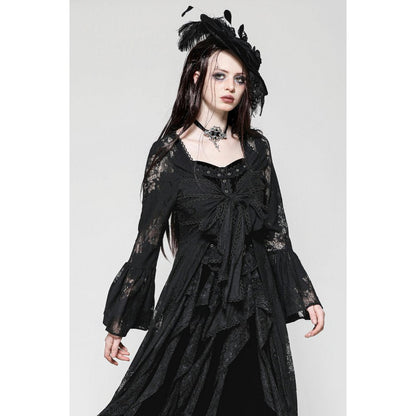 Dark in Love Emersyn Elegant Gothic Lace-Trimmed Long Robe