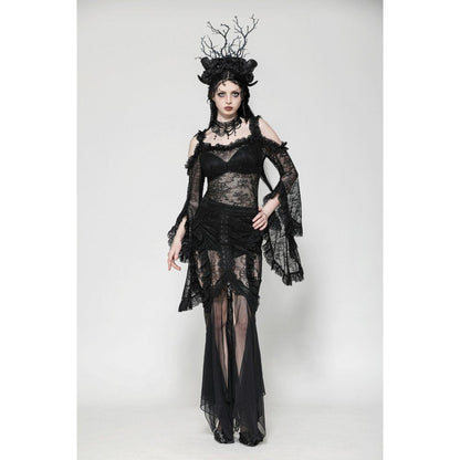 Dark in Love Nevaeh Gothic Lace and Mesh Mermaid Skirt