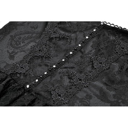 Dark in Love Morgana Gothic Off-Shoulder Lace Hem Dress