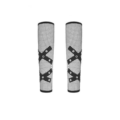 Dark In Love Punk Mesh Hollow Chain Decor Gloves