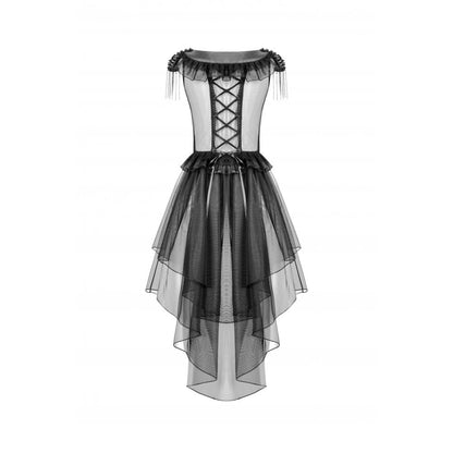 Dark in Love Seraphina Tiered Mesh & Ruffle Goth Layer Dress