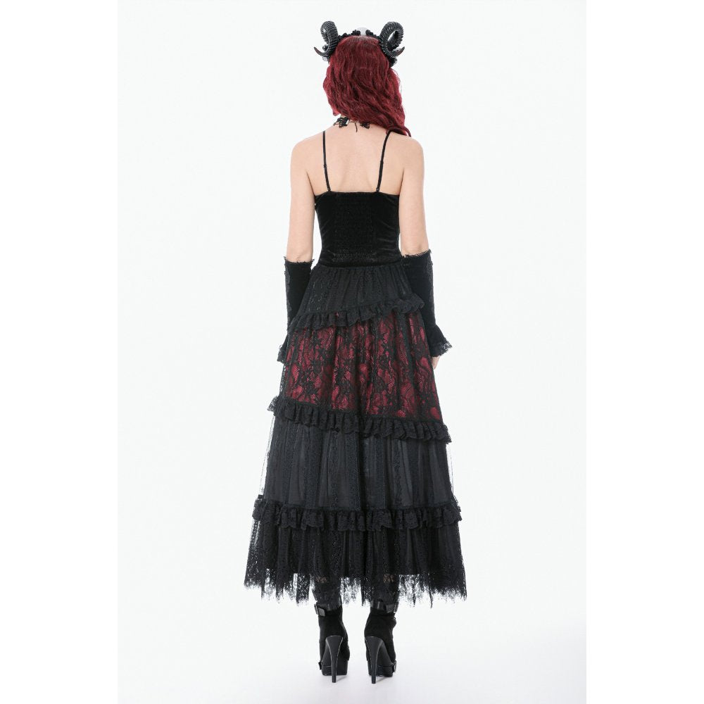 Dark in Love Dark Spliced Lace Maxi Skirt