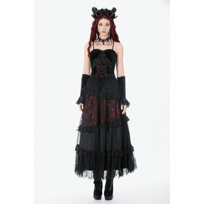 Dark in Love Dark Spliced Lace Maxi Skirt