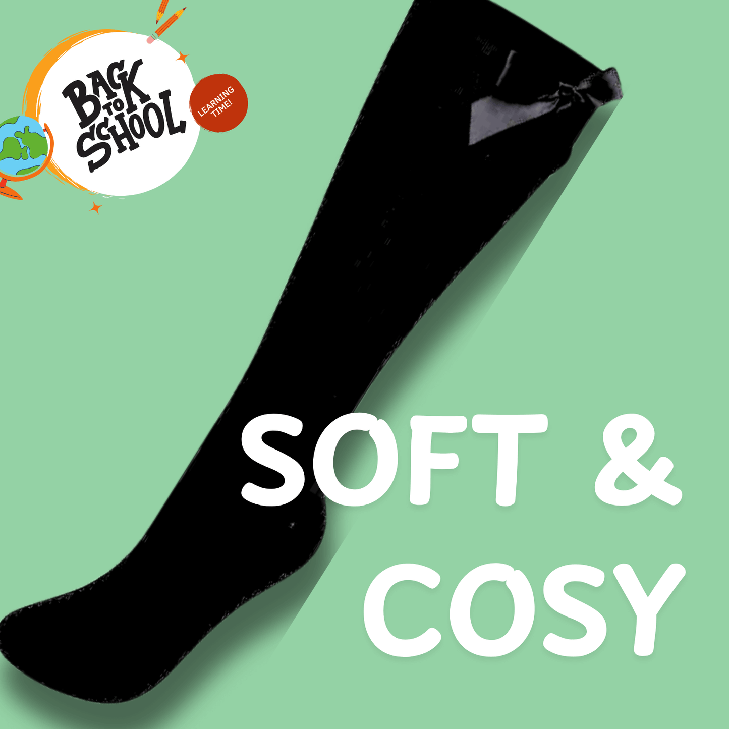 6 Pairs Girls Knee High Socks With Ribbon Bows Back To School Cotton Rich Long Socks Stylish Comfortable Durable For Uniforms Everyday Wear Ages 2-16 Years by Sock Stack