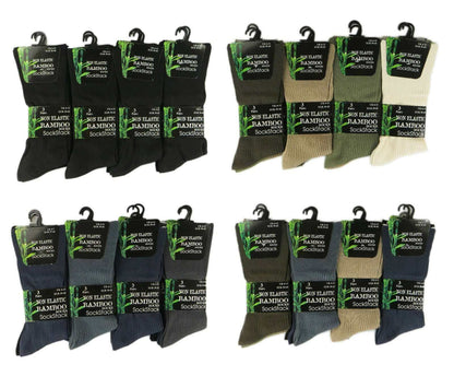 6 Pairs Men's Bamboo Socks Loose Top Soft Grip Anti Bacterial Moisture-Wicking Reinforced Heel and Toe Comfortable Durable UK 6-11 EUR 39-45 by Sock Stack