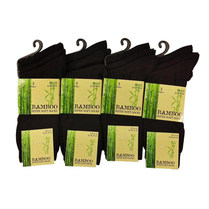 6 Pairs Men's Bamboo Socks Super Soft Anti Bacterial Moisture Wicking Breathable Comfort Reinforced Heel and Toe UK Sizes 6-11 Assorted Colours or Black by Sock Stack