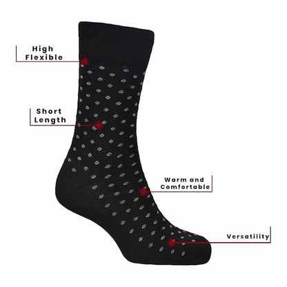 6 Pairs Men's Black Multi Non-Elastic Diabetic Socks Soft Top Cotton Antibacterial Moisture-Wicking Sizes 6-11 by Sock Stack