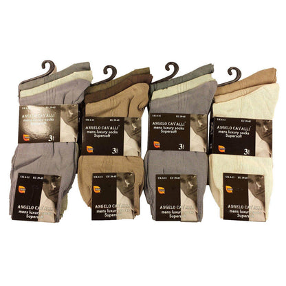 6 Pairs Mens Luxury Super Soft Cotton Modal Dress Socks Lightweight Comfortable Breathable Formal Business Socks in Assorted Colours UK Sizes 6-11 EU Sizes 39-45 by Sock Stack