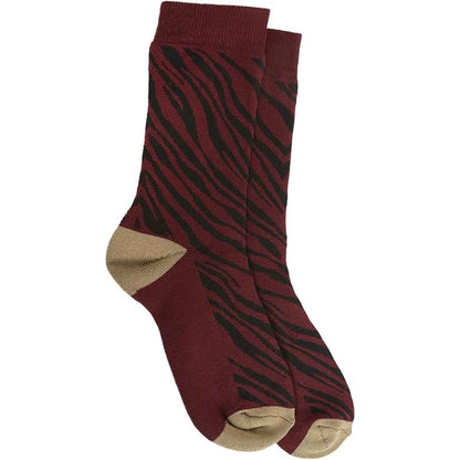 6 Pairs Women's Cotton Rich Animal Print Boot Socks with Reinforced Heel and Toe for Hiking and Walking UK Size 4-7 by Sock Stack
