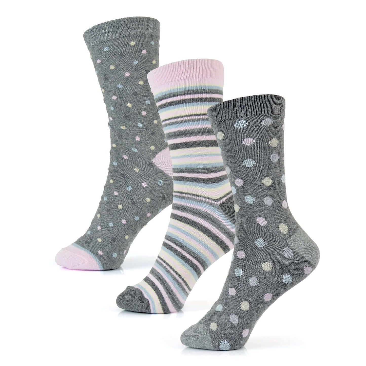 6 Pairs Women's Cotton Rich Socks Fun Designs Stripes Dots Leopard Fox Dog Cat Prints UK 4-7 Breathable Durable by Sock Stack