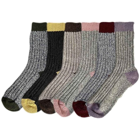 6 Pairs Women's Thick Wool Hiking Socks Cushioned Reinforced Heel Toe Breathable Outdoor Durable Work Boot Socks UK 4-7 by Sock Stack