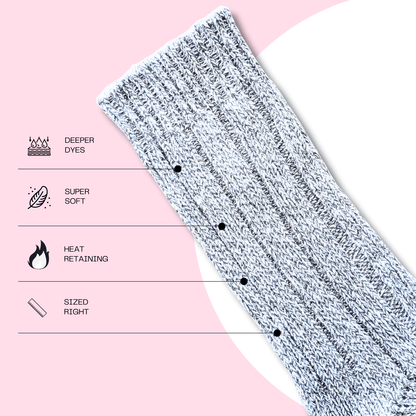 6 Pairs Women's Ultra Chunky Long Wool Thermal Socks for Outdoor Activities Warm Thick Insulated Winter Work Boots Sock Size UK 4-7 EU 37-40 Assorted Colours by Sock Stack