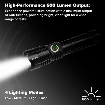 Maplin LED 600 Lumens Lithium Rechargeable Torch