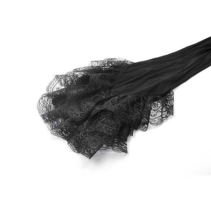 Dark in Love Goth Flare Leggings with Lace Frills