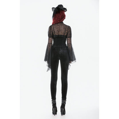 Dark in Love Gothic Velvet Mesh Patchwork Leggings