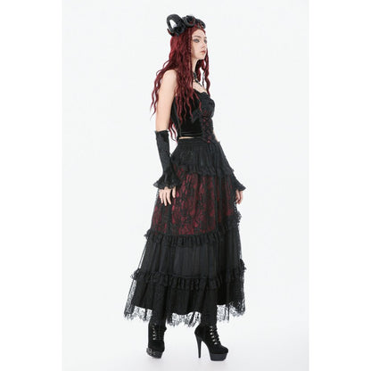 Dark in Love Dark Spliced Lace Maxi Skirt