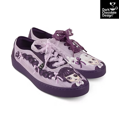 Chocolaticas® Nocturna Sisters – Gothic Dollface Lace-Up Sneakers
