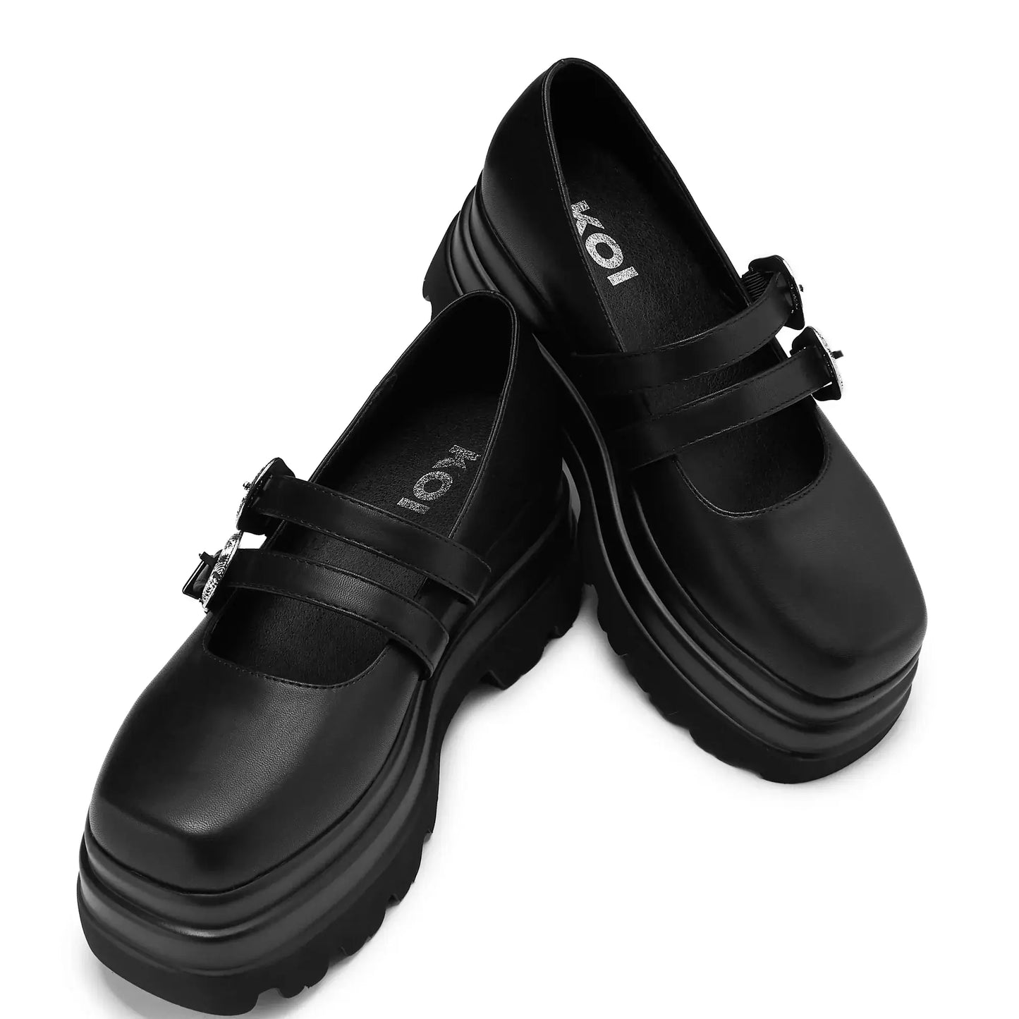 Koi Damona Trident Ornate Buckle Mary Janes  Shoes in Black