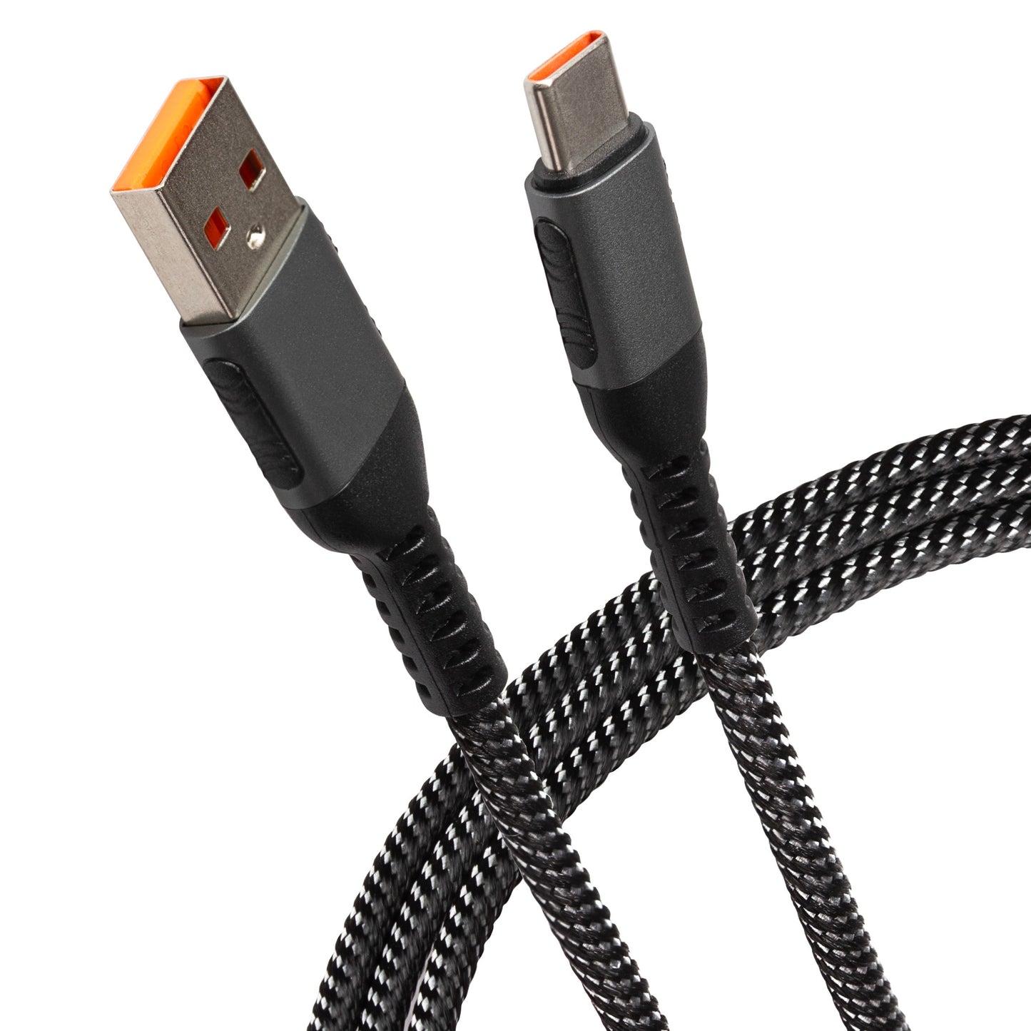 Maplin USB-C to USB-A 60W Braided Cable - Grey