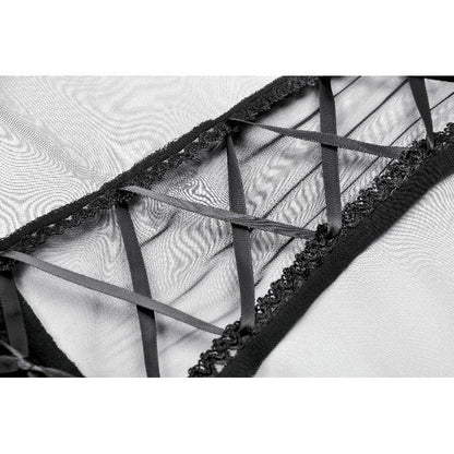 Dark in Love Seraphina Tiered Mesh & Ruffle Goth Layer Dress