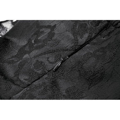 Dark in Love Morgana Gothic Off-Shoulder Lace Hem Dress