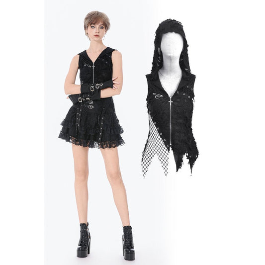 Dark in Love Rebel Punk Asymmetric Hooded Top