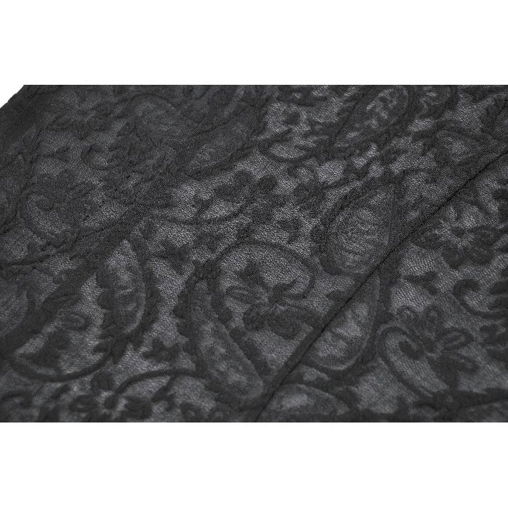 Black Floral Lace High-Neck Gothic Shoulder-Mantle Corset Top