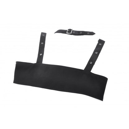 Dark in Love Evangeline Buckled Utility Crop Top in Black