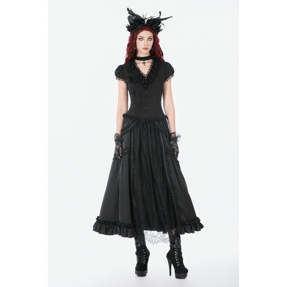 Dark in Love Belladonna Floor-Length Goth Skirt