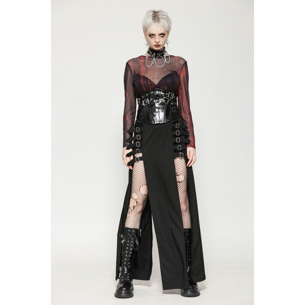 Dark in Lia Punk Love Patent Leather Waist Corset with Metal Accents