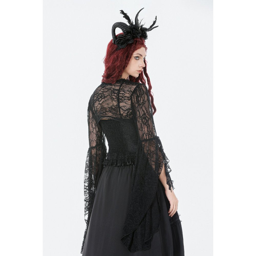 Dark In Love Lilith 3D Lace Bell Sleeve Cape