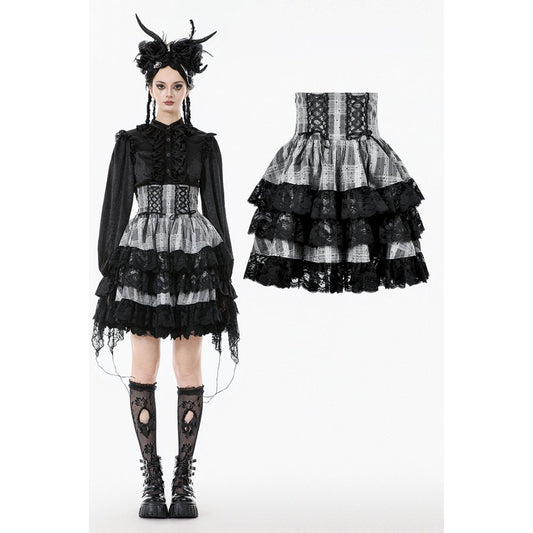 Dark in Love Hexa Layered Tartan Skirt