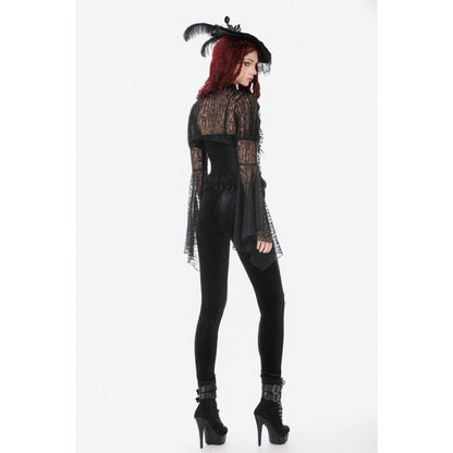Dark in Love Gothic Velvet Mesh Patchwork Leggings
